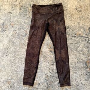 Lululemon Wunder Under Gold Black Golden Goddess Leggings Size 6